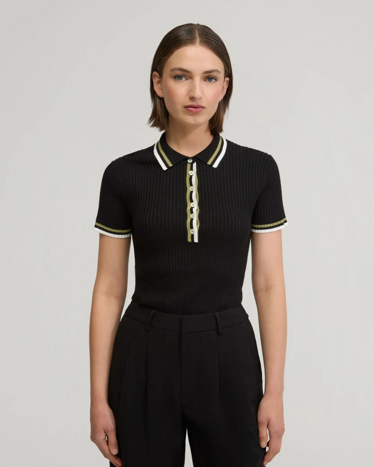 Pascale Rib Polo Top