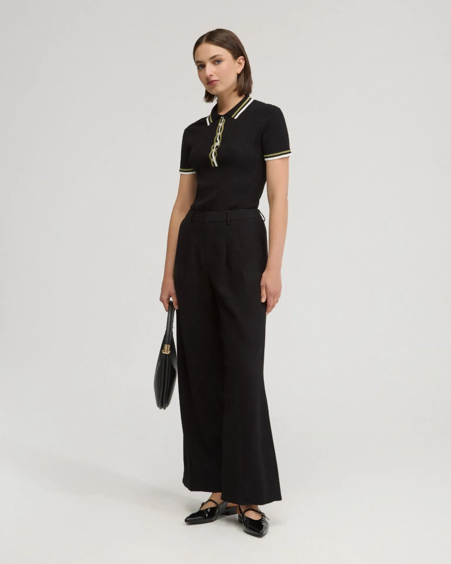 Pascale Rib Polo Top
