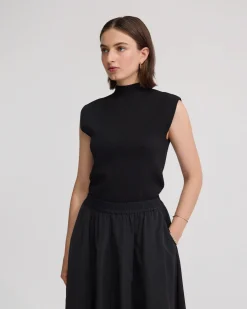 Pepper Knitted Funnel Collar Top