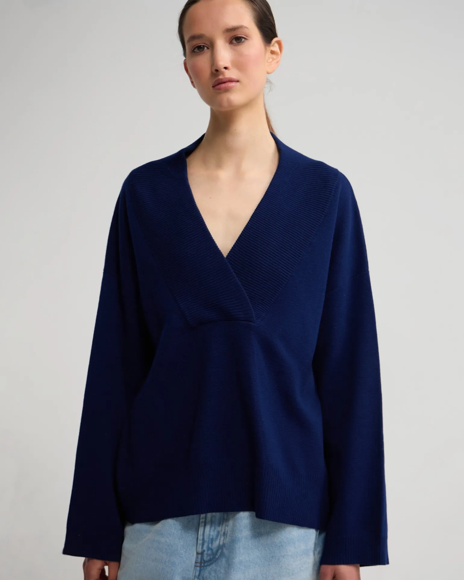 Pia Cotton V-Neck Knit