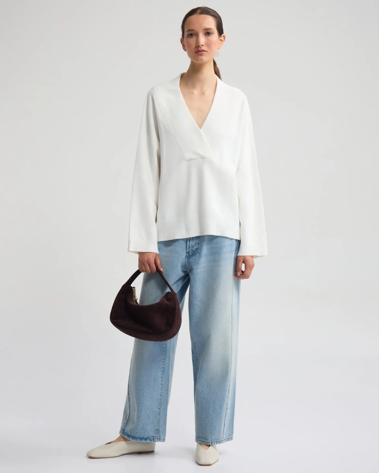 Pia Cotton V-Neck Knit