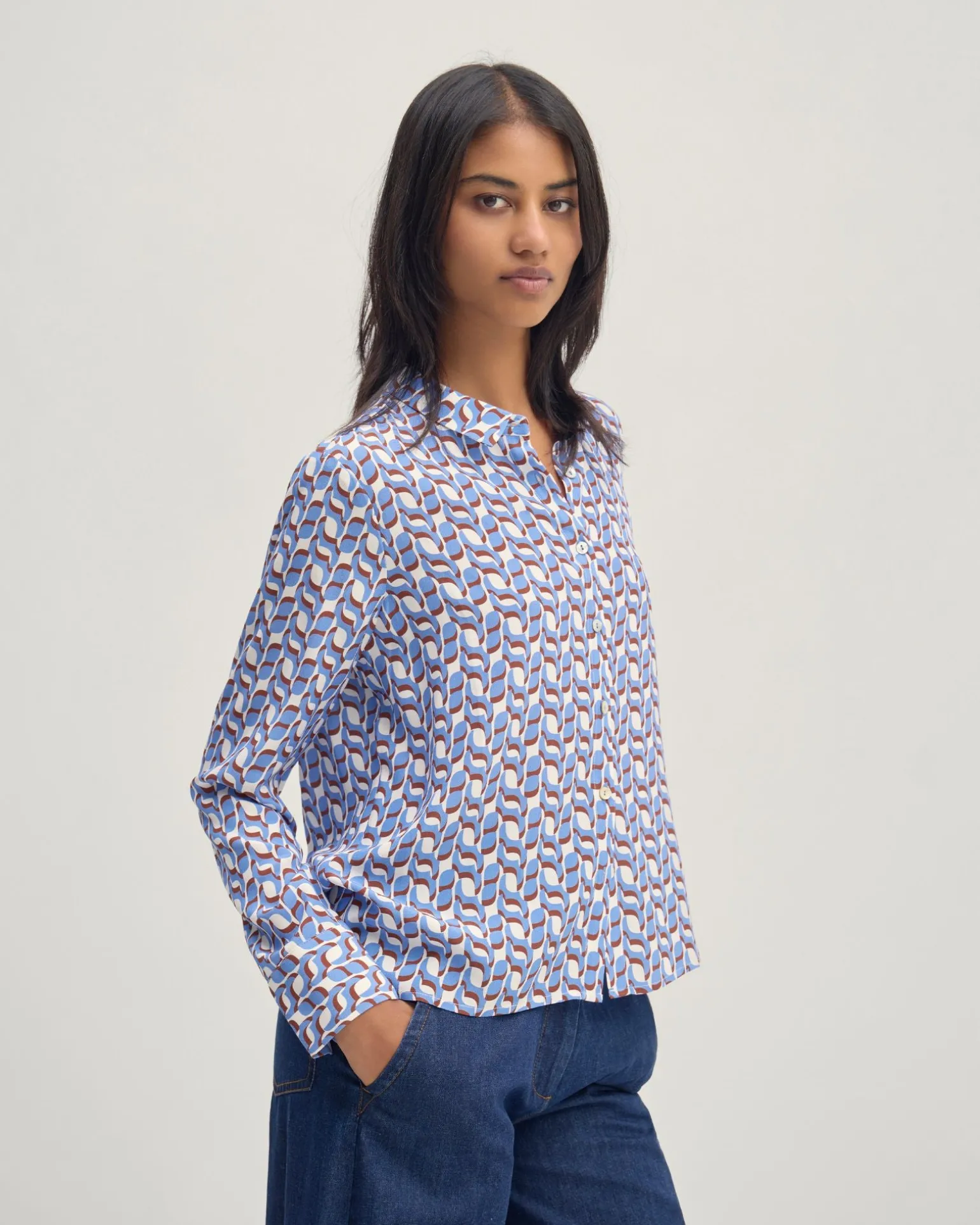 Poppy Geo Print Shirt