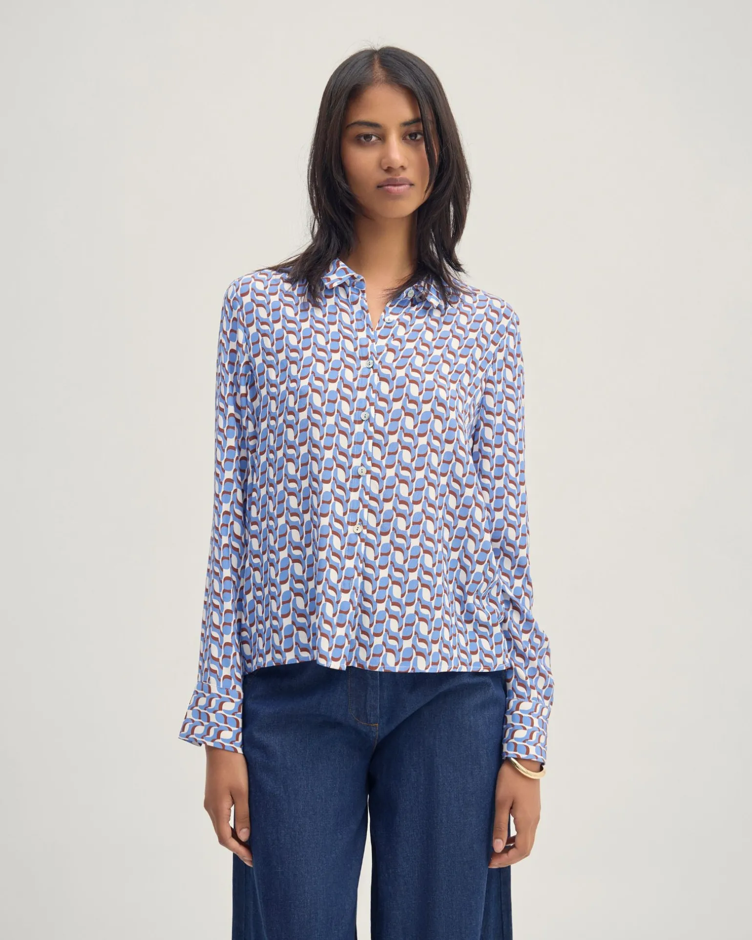 Poppy Geo Print Shirt