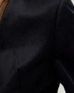 Raffi Velvet Collarless Blazer