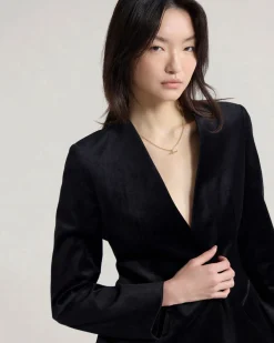 Raffi Velvet Collarless Blazer