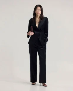 Raffi Velvet Collarless Blazer