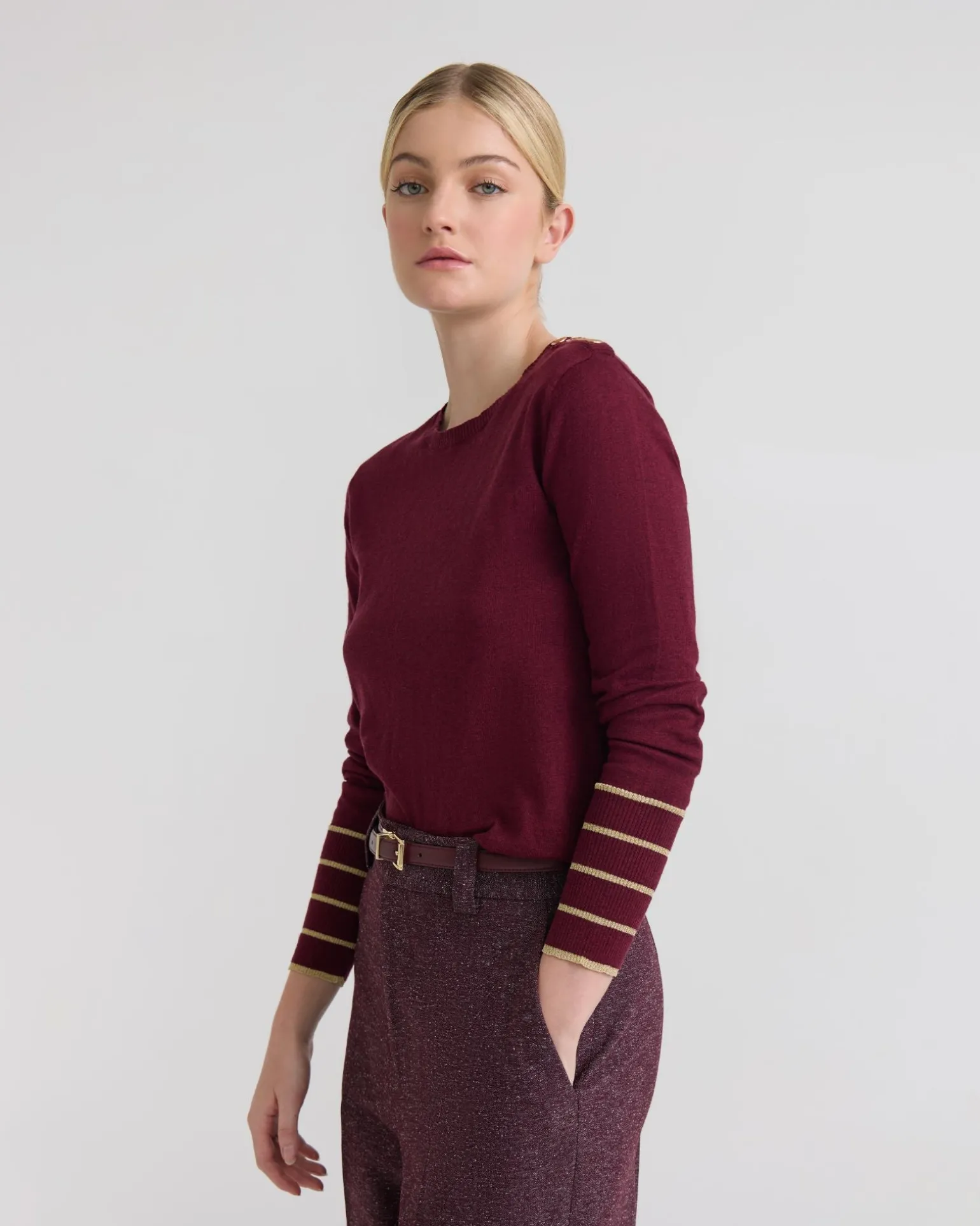 Raven Metallic Stripe Knit