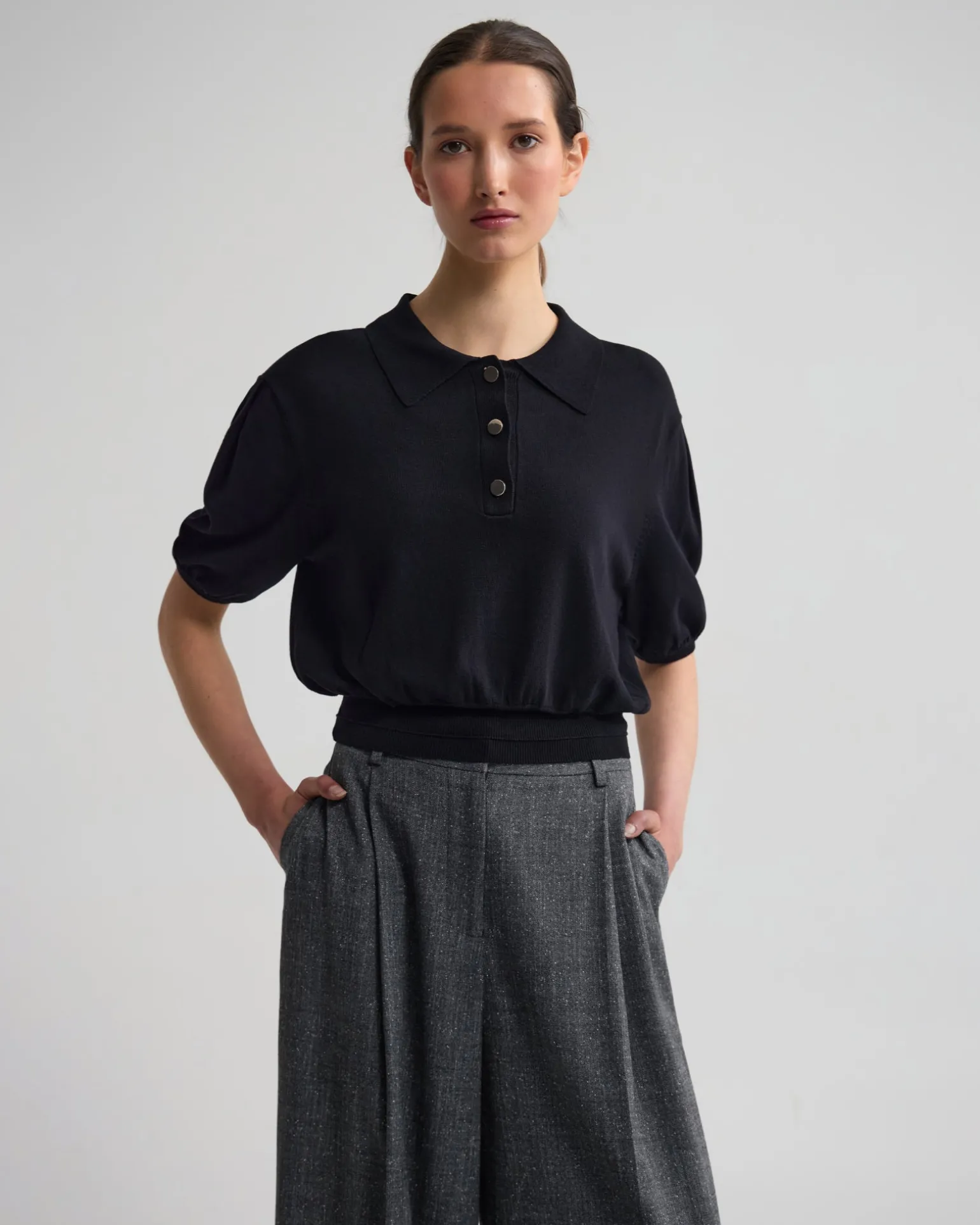 Rose Polo Knitted Top