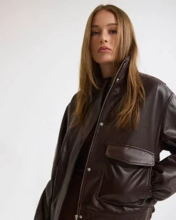 Rosie Leather Bomber