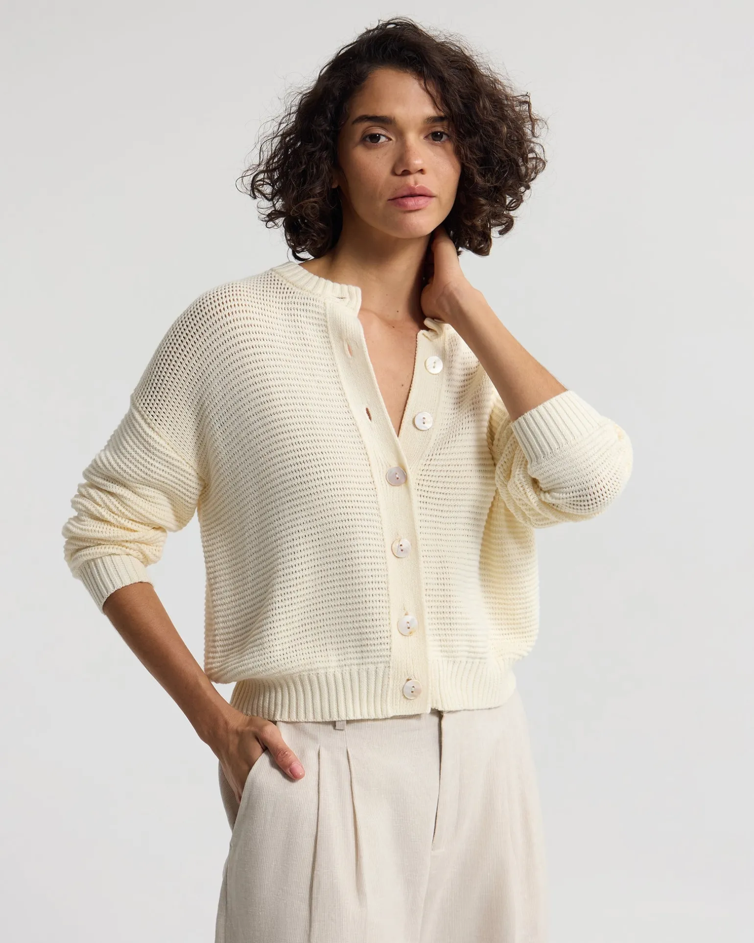 Stevie Cotton Knit Cardigan
