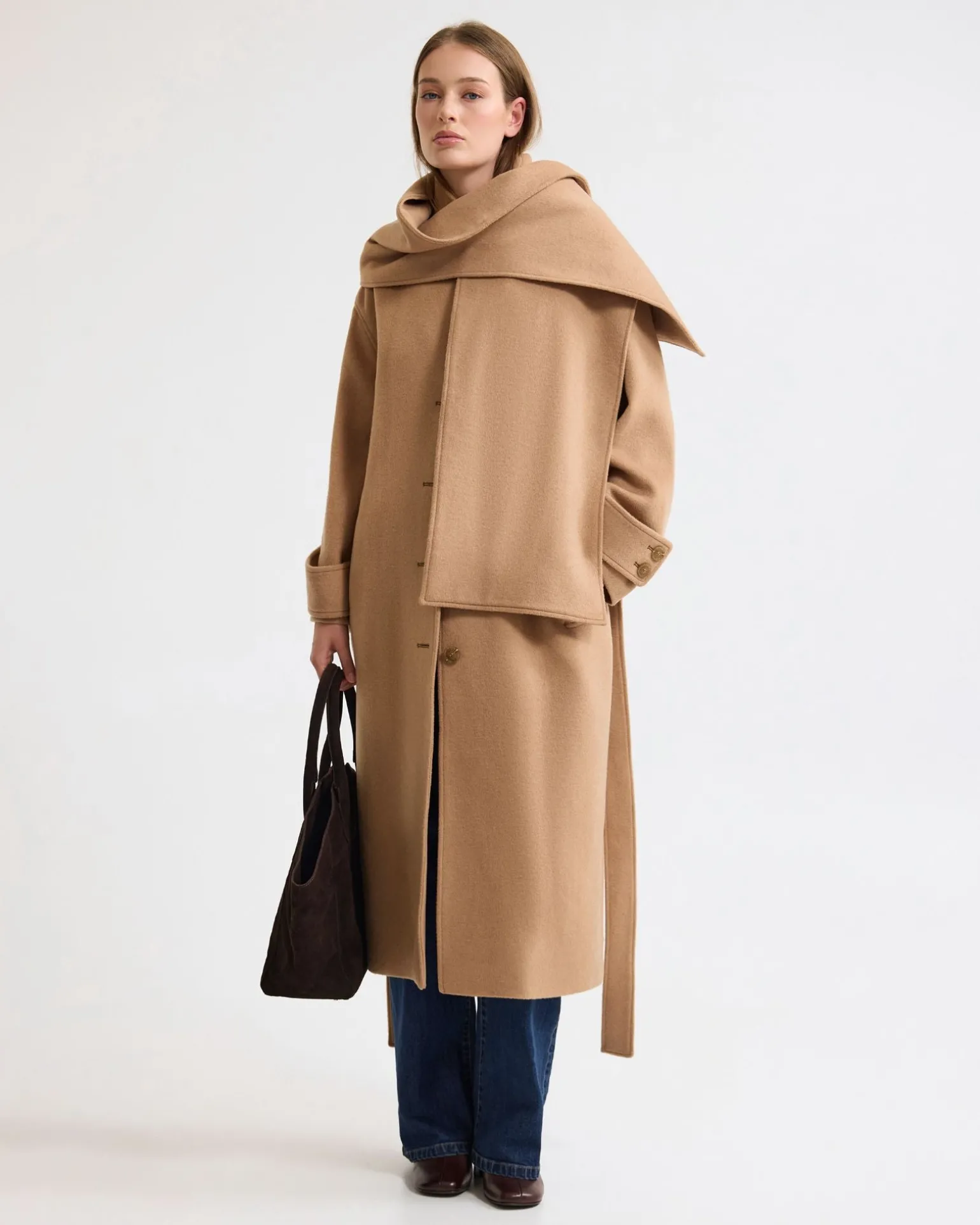Talia Detachable Scarf Coat