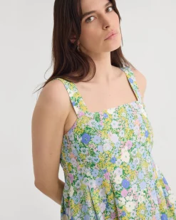 Terra Ditsy Floral Linen Dress