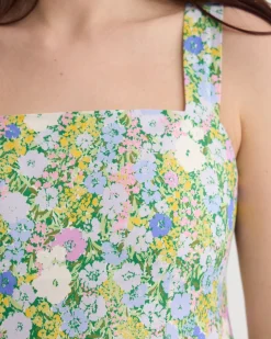 Terra Ditsy Floral Linen Dress