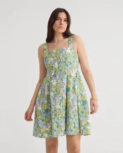 Terra Ditsy Floral Linen Dress