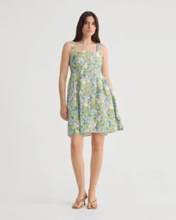 Terra Ditsy Floral Linen Dress